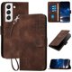 thumbnail image 1 of Funda Flip Premium Fibra de Carbono para Samsung Galaxy S22 con Soporte y Cierre Marrón, 1 of 6