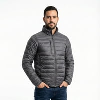 T-World - Parka Térmica Ultraliviana Hombre Light Abrigo Invierno Gris