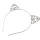 thumbnail image 4 of Bargains Únicos Navidad 1 Pc Diadema Elegante con Orejas de Gato de Diamante Falso para Mujeres Niñas 6.30"x6.10" Tono Plateado, 4 of 4