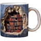 thumbnail image 4 of Taza de estantería 3D, taza de estantería de biblioteca, taza de cerámica multiusos con diseño de espacio creativo, taza de café para amantes de los libros, taza de estantería linda (color: B, tamaño:, 4 of 6
