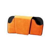 Magideal - Soporte Para Gafas De Sol Para Visera De Coche, Accesorio Interior De Cuero Sintético, Soporte Para Gafas De Coche Naranja