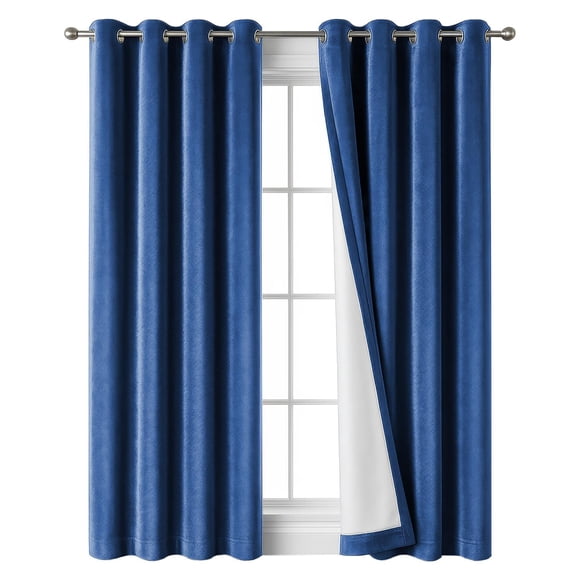 CORTINA BLACKOUT 100% 140x230CM TEXTURA TERCIOPELO azul