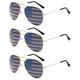 thumbnail image 1 of Paquete de 3 gafas de sol estilo aviador con la bandera estadounidense, accesorio patriótico para el 4 de julio., 1 of 6