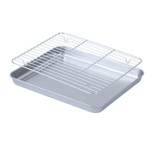 Magideal - Molde Para Hornear, Molde Para Galletas Con Rejilla De Alambre, Versátil, Bandeja Para Horno Antiadherente, Rejilla De Enfriamiento Para Hornear, Asar 22Cm X 175Cm
