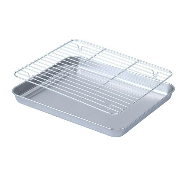 Bandeja Para Hornear Con Rejilla, Bandeja Para Galletas Duradera De Acero Inoxidable Para Restaurante, 25cm X 20,5 Cm