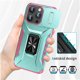 thumbnail image 5 of Funda Armada para iPhone 15 Pro con Tapa Deslizante y Soporte Magnético Giratorio Verde, 5 of 5