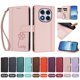 thumbnail image 4 of Funda Cartera Trébol para Xiaomi Poco X7 5G con Ranuras Tarjetas y Carga Inalámbrica Rosa, 4 of 6