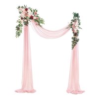 Magideal - Conjunto De Flores Artificiales Para Decoración De Bodas, Ramo De Seda, Corona De Rosas Para Fondo Fotográfico , Rosado 3