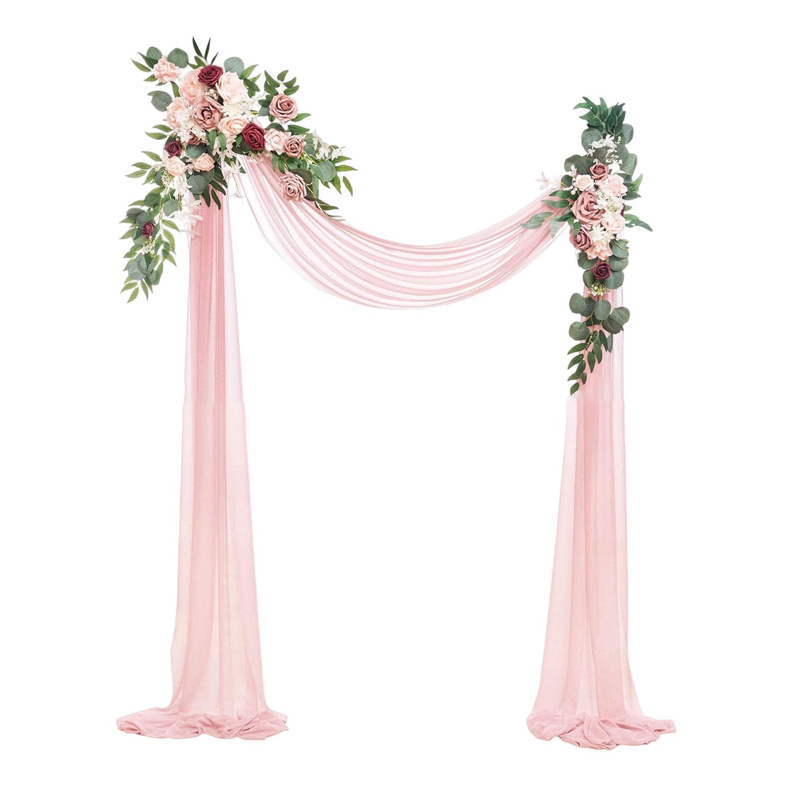 Magideal - Conjunto De Flores Artificiales Para Decoración De Bodas, Ramo De Seda, Corona De Rosas Para Fondo Fotográfico , Rosado 3