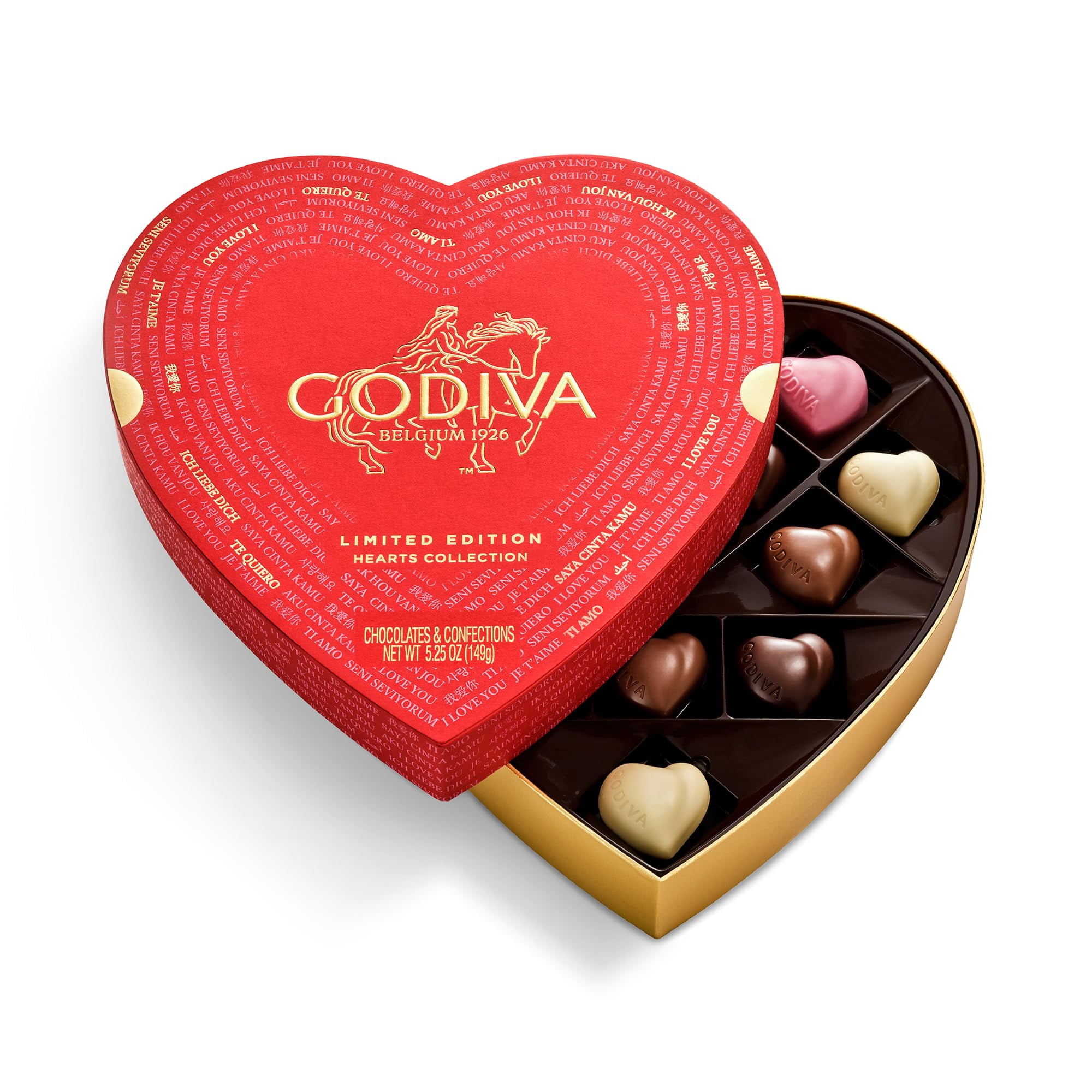 Godiva Chocolatier - Caja De Chocolates Godiva Gold Heart Belgian, 14 Unidades, Para San Valentín