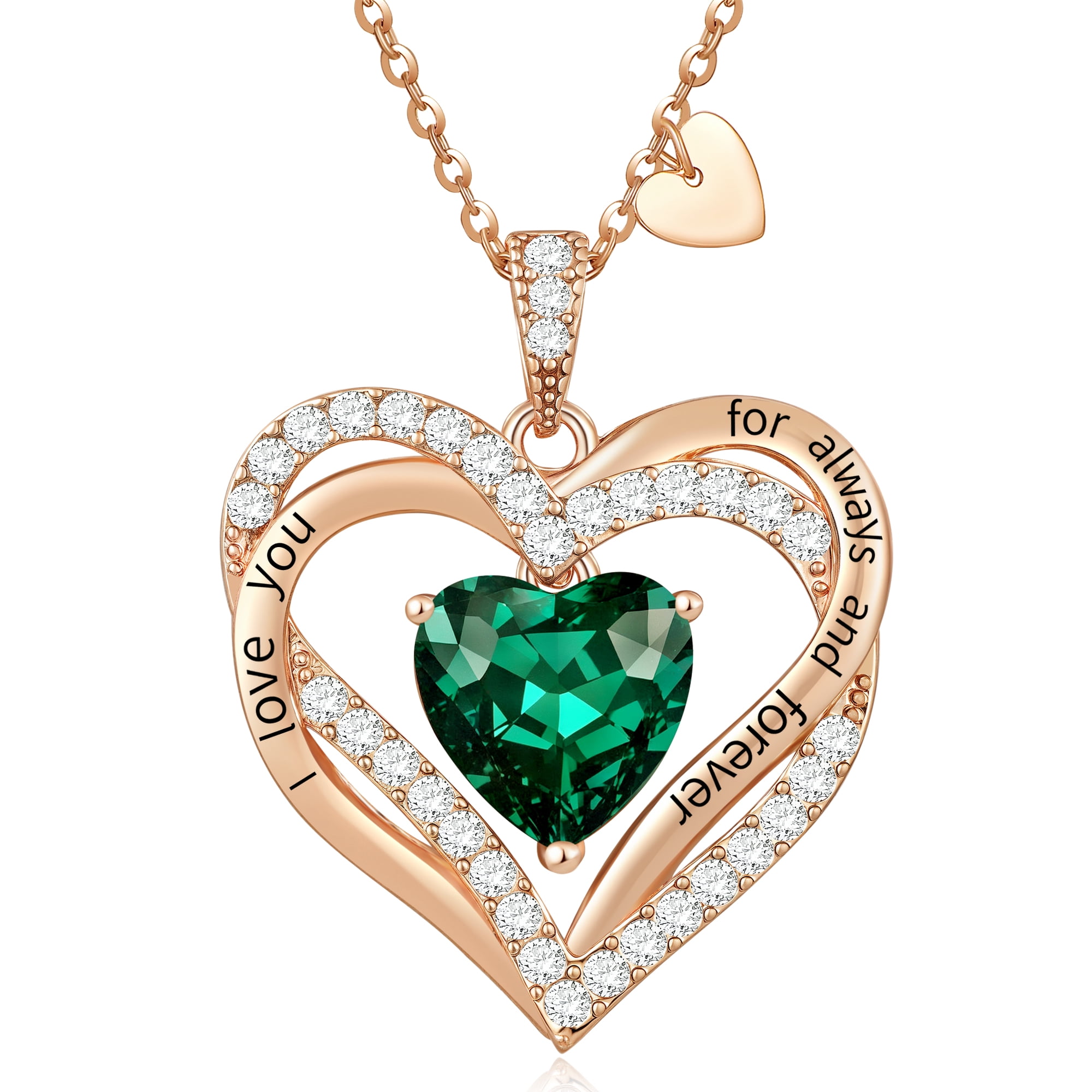 Heshpaws - Colcollares Colgantes De Amor De Amor Para Mujeres Con Piedra De Nacimiento Zirconia, Regalo De Joyería De Aniversario De Cumpleaños De Navidad Para Mujeres Esposa