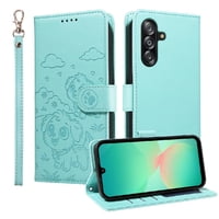 Funda Billetera Foxdock Compatible Con Samsung Galaxy A17, Diseño Perrito Tierno, Ranuras Para Tarjetas Y Soporte Plegable