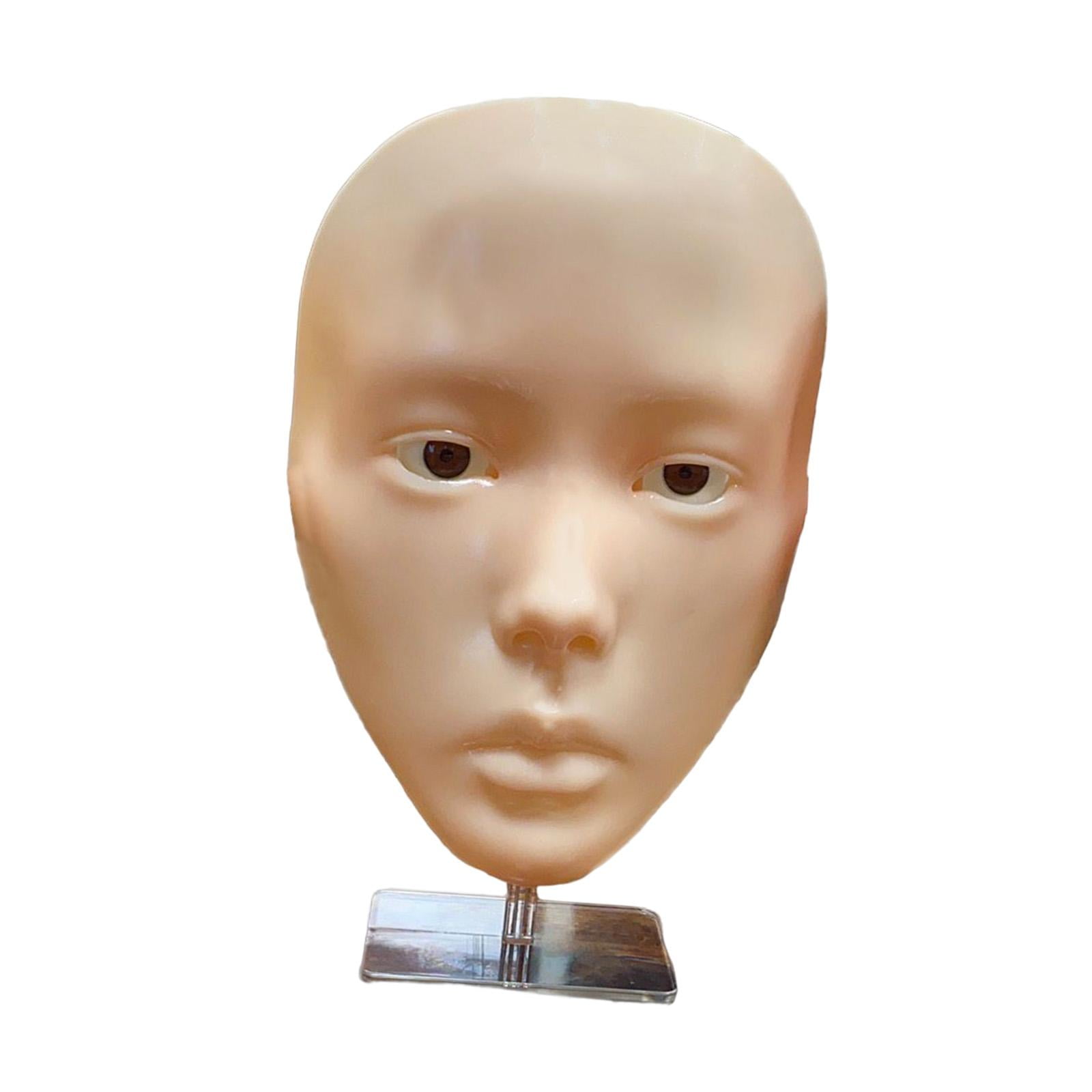 Magideal - Cabeza De Maniquí De Cara De Práctica De Maquillaje 3d Con Soporte Para Práctica De Maquillaje De Ojos, Sombra De Ojos, Pestañas, Accesorios Realistas Estilo A