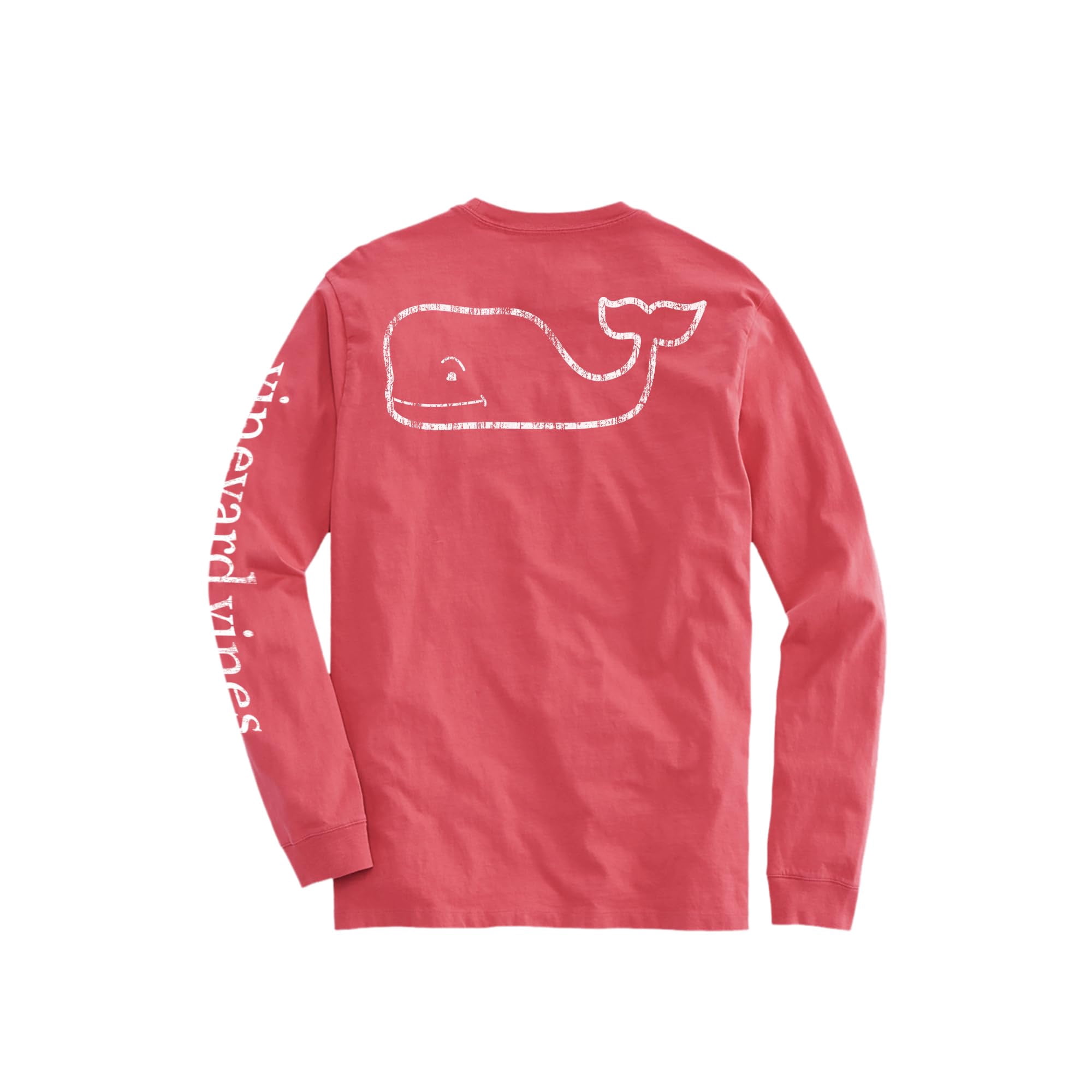 Vineyard Vines - Camiseta Para Hombre Vintage Con Forma De Ballena Manga Larga Roja