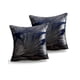 thumbnail image 1 of Pack De 2 Fundas De Cojines Satin Diseño Hojas 45cm X 45 Cm Azul, 1 of 4