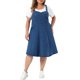 thumbnail image 2 of Agnes Orinda Vestido de Mezclilla para Mujer Talla Grande con Tirantes Ajustables Vestido Línea A con Bolsillos 2X Azul Medio, 2 of 6