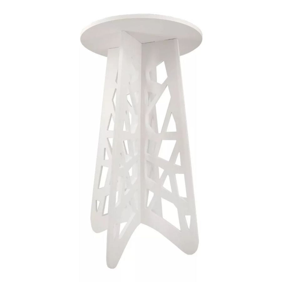 Click Ventas - Mesa Auxiliar Moderna De Centro Decoración Redondo Blanca