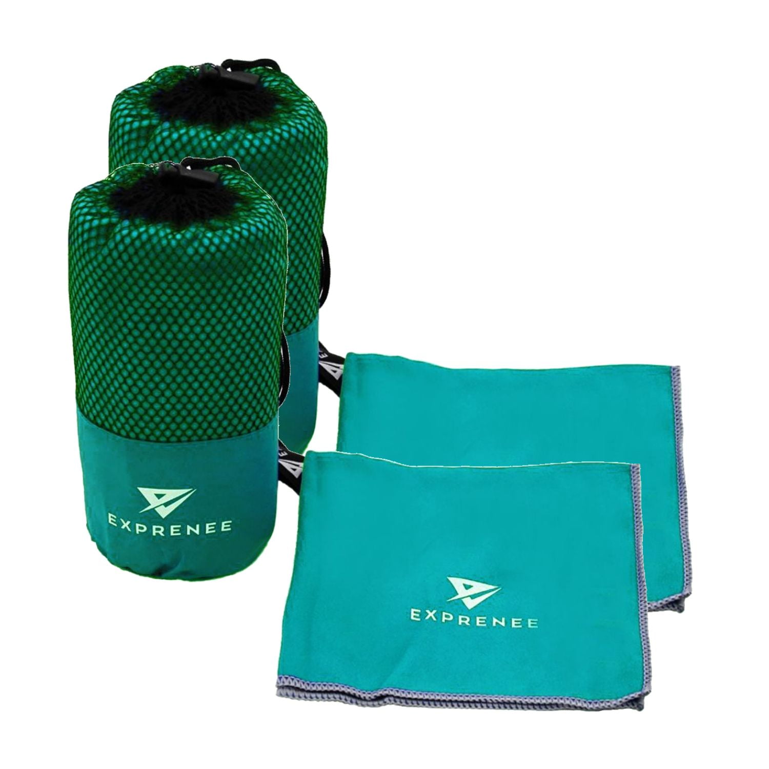 Exprenee - Set 3 Toalla Microfibra Natacion Viaje Trekking Pack 2 Turquesa