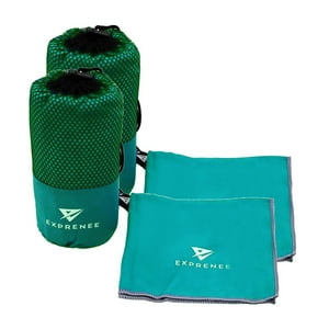 Exprenee - Set 3 Toalla Microfibra Natacion Viaje Trekking Pack 2 Turquesa