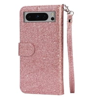Funda Para Foxdock Elegante Funda Google Pixel 8 Pro Glitter Con Cremallera-Ideal Para El Uso Diario