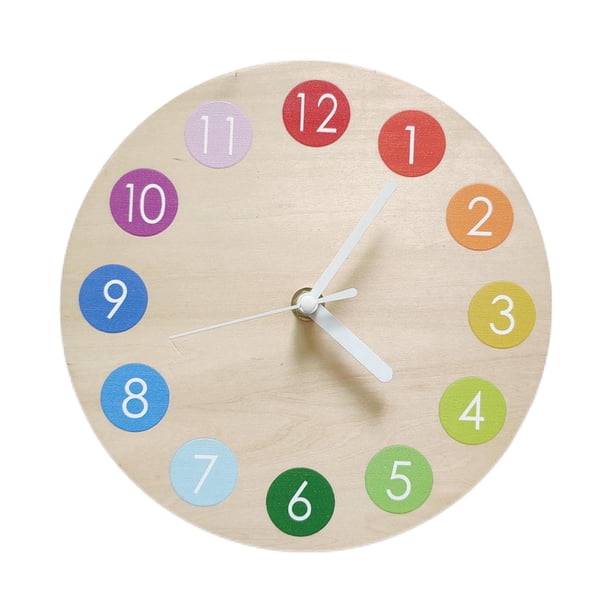 Reloj de pared, relojes de pared de 11 pulgadas, funciona con pilas, estilo moderno, silencioso, sin tictac, reloj de madera decorativo para sala de manos blancas