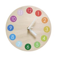 Magideal - Reloj De Pared, Relojes De Pared De 11 Pulgadas, Funciona Con Pilas, Estilo Moderno, Silencioso, Sin Tictac, Reloj De Madera Decorativo Para Sala De Manos Blancas