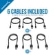 thumbnail image 2 of Cables micro USB SABRENT, paquete de 6 unidades, 22 AWG, USB 2.0 de alta velocidad, 2 of 9