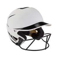 Casco Mizuno F6 Para Adultos, Lanzamiento Rápido, Softball, Con Máscara, Blanco Y Negro
