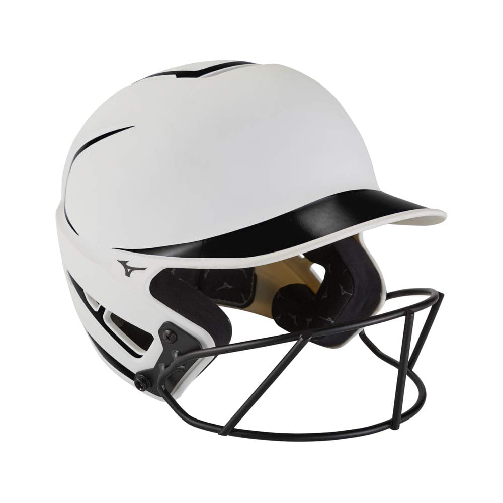 Casco Mizuno F6 Para Softbol Fastpitch Juvenil Con Máscara Blanco-negro