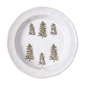 Magideal - 1 Pieza De Vajilla Navideña, Vajilla Navideña Redonda, Simple, Regalo Navideño De Cerámica Para Reuniones Familiares, Festividades En Interiores Plato Blanco