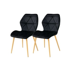 Habita2 Chile - Pack 2 Sillas Aviador Para Comedor Simil Madera - Negro