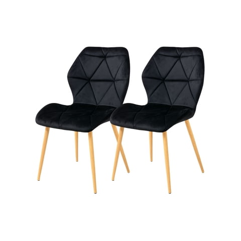 Habita2 Chile - Pack 2 Sillas Aviador Para Comedor Simil Madera Negro