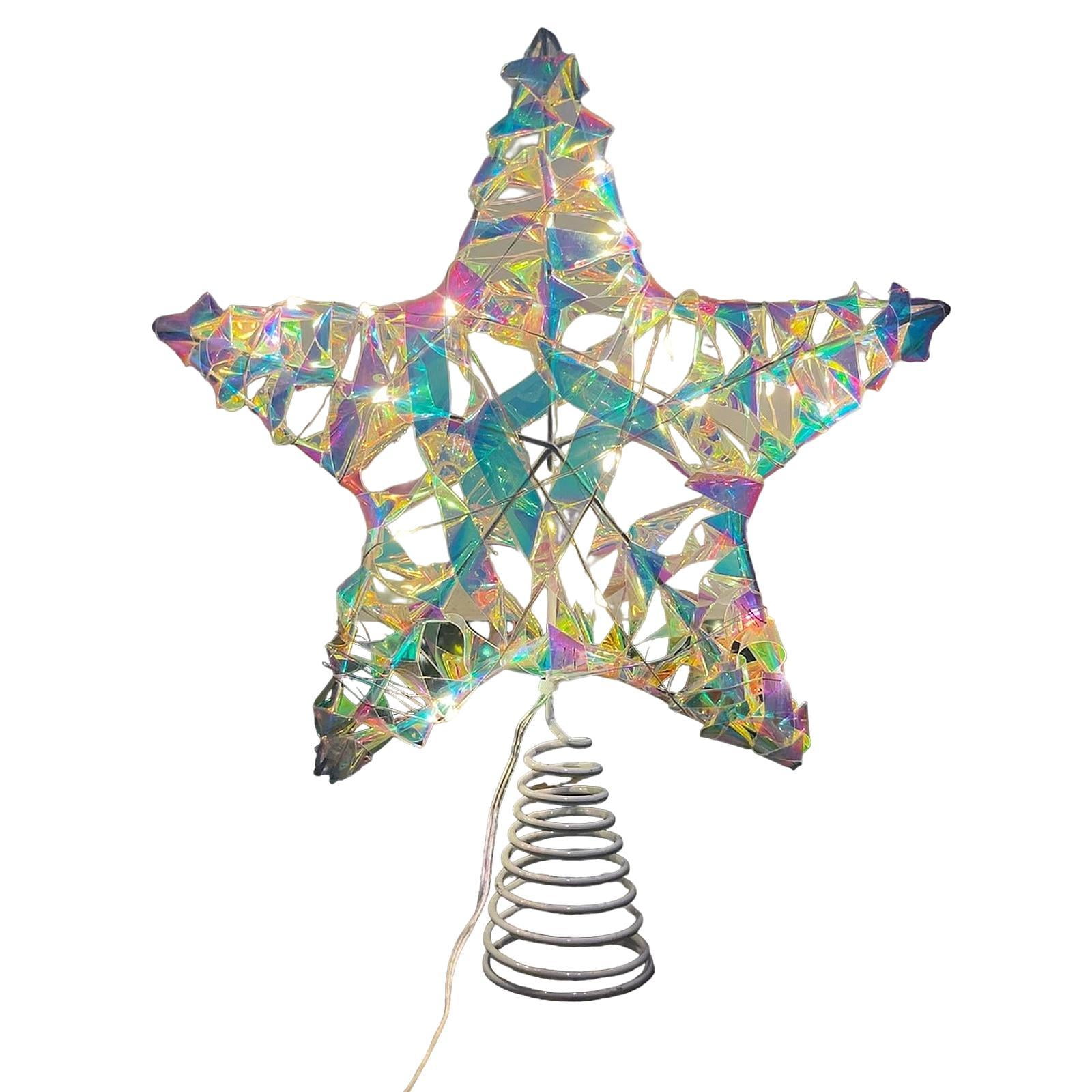 Magideal - Adorno De Estrella Para De Navidad Con Luces Led, Adorno Navideño Para De Navidad, Decoración Para Exteriores, Hogar, Fiestas, Vacaciones Multicolor