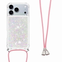 Funda Foxdock Para Iphone 17 Pro Max Con Cuerda Ajustable, Brillo Líquido, Protección Antigolpes Y Lente – Ideal Para Regalo