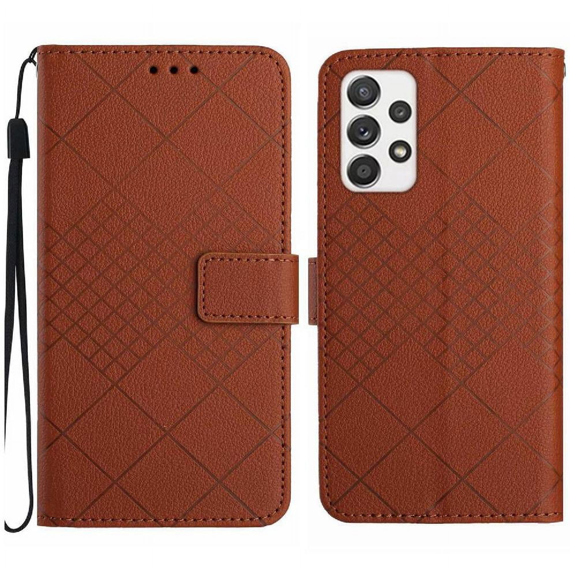 Foxdock - Funda Tipo Cartera Para Samsung Galaxy A52/a52s Con Soporte Y Correa, Interior Tpu Antirrayas Marrón