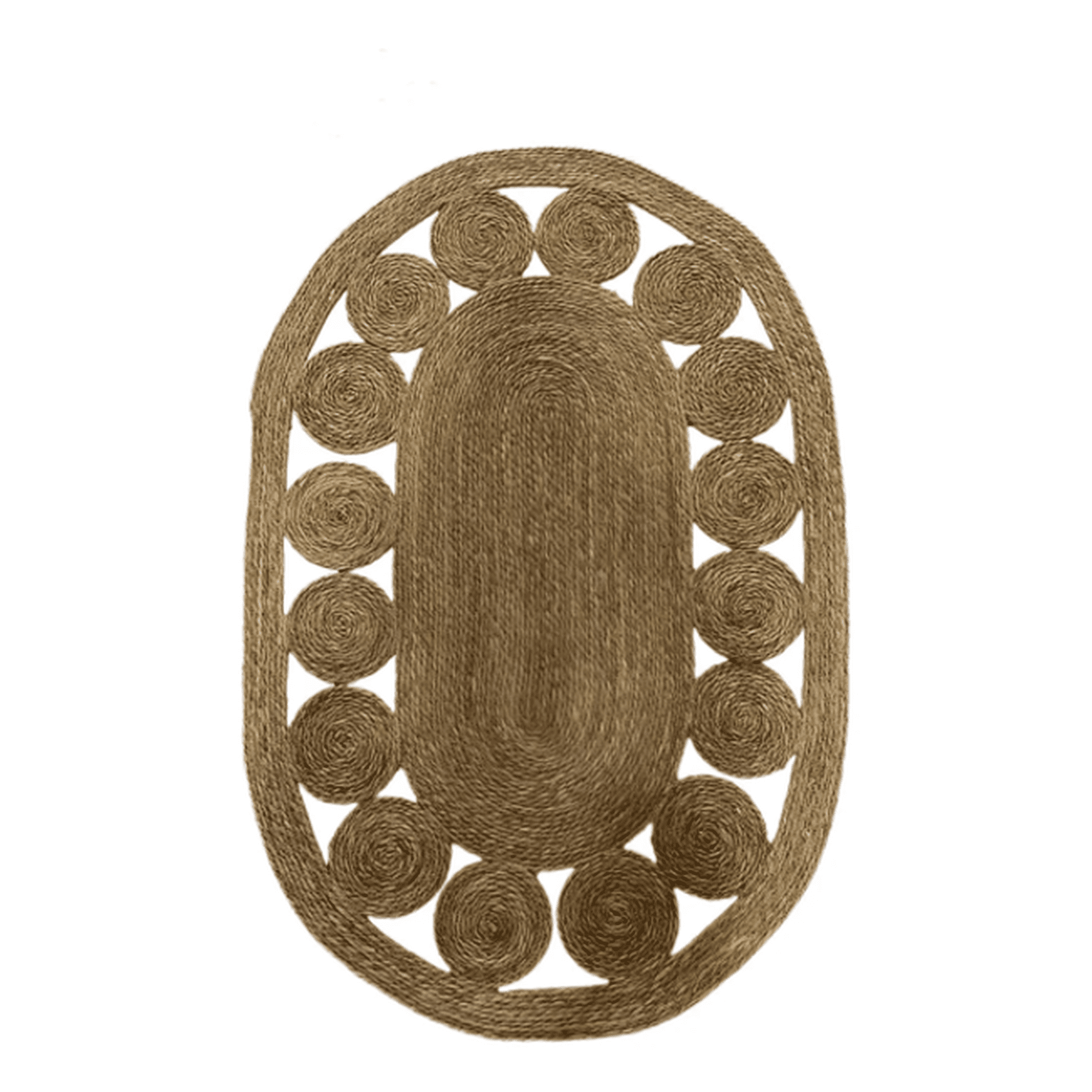 Genérico - Alfombra Yute Ovalada 100x150cm