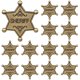 thumbnail image 1 of Insignia de Sheriff de Metal WZSTNBLA – Pack de 12 Vintage (6,6 × 5,8 cm), 1 of 7