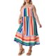 thumbnail image 4 of Vestido de Rayas Ajustable de Verano para Playa Maxi Cami de Talla Grande para Mujer de Agnes Orinda 4X Verde Rosa, 4 of 5