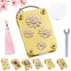 thumbnail image 1 of Mini prensa flores llavero kit completo oro metal miniatura conservación senderismo manualidades, 1 of 4