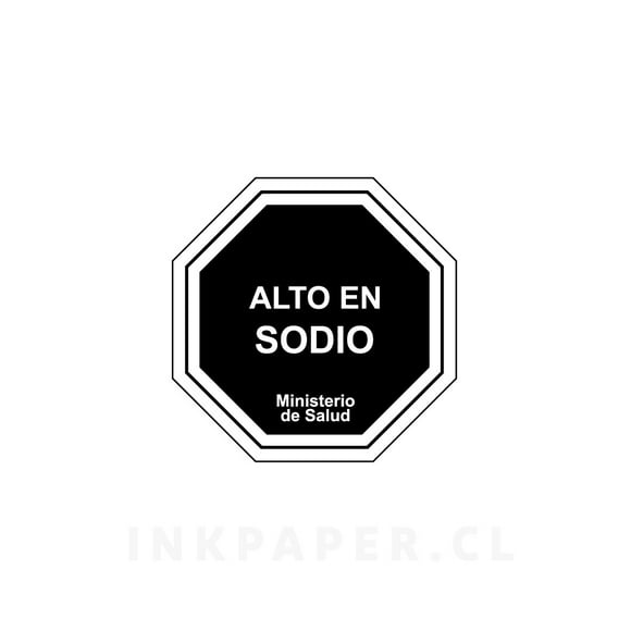 Sello Etiquetas Minsal Alto En Sodio 1.000 / 20 Mm / 1 Sello