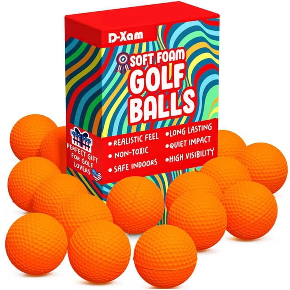 Pelotas de golf de espuma D‑Xam 41 mm multicolor para práctica a granel