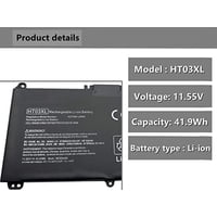 Batería De Reemplazo Enhongfeng Ht03Xl Para Laptop Hp Pavilion 14-Ce 15-Cs 15-Da 250 255 430S G7 L11421-542 Hstnn-Ib8O Hstnn-Lb8L Hstnn-Ib80 Hstnn-Db8S Hstnn-Db8R Hstnn-Lb8M Hstnn-Ib8X L11119-855