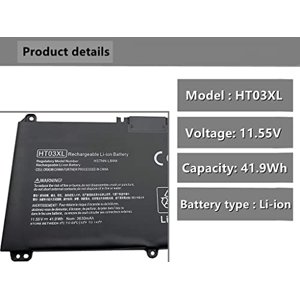 Batería De Reemplazo Enhongfeng Ht03Xl Para Laptop Hp Pavilion 14-Ce 15-Cs 15-Da 250 255 430S G7 L11421-542 Hstnn-Ib8O Hstnn-Lb8L Hstnn-Ib80 Hstnn-Db8S Hstnn-Db8R Hstnn-Lb8M Hstnn-Ib8X L11119-855