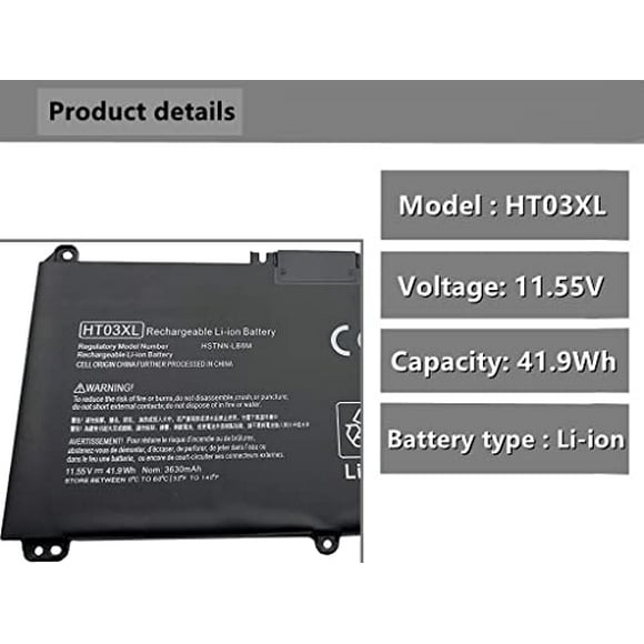 Batería de Reemplazo ENHONGFENG HT03XL para Laptop Hp Pavilion 14-CE 15-CS 15-DA 250 255 430S G7 L11421-542 HSTNN-IB8O HSTNN-LB8L HSTNN-IB80 HSTNN-DB8S HSTNN-DB8R HSTNN-LB8M HSTNN-IB8X L11119-855