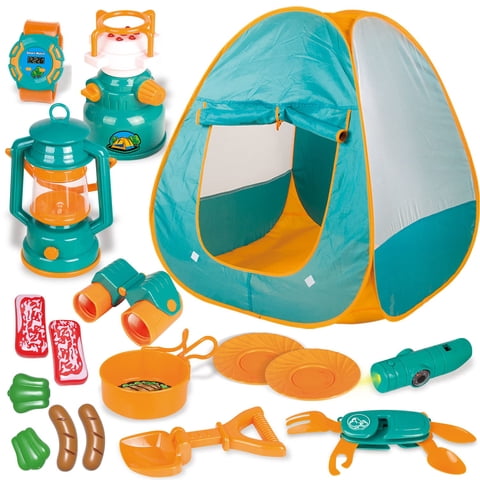 Tienda De Campaña Fun Little Toys Desplegable Con Equipo De Campamento Para Niños