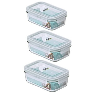 Pack 3 Contenedores Vidrio Hermetico Rect 695Ml Glasslock