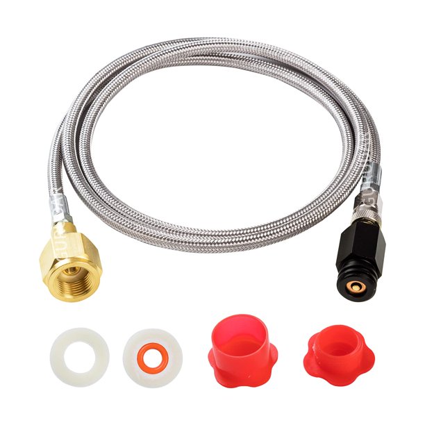 Manguera adaptadora de tanque de CO2 para máquina de refrescos con manguera de acero inoxidable