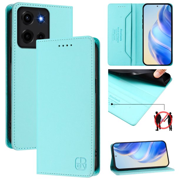Funda Billetera con Soporte para Motorola Moto G 2026 5G Bloqueo RFID Plegable Verde menta