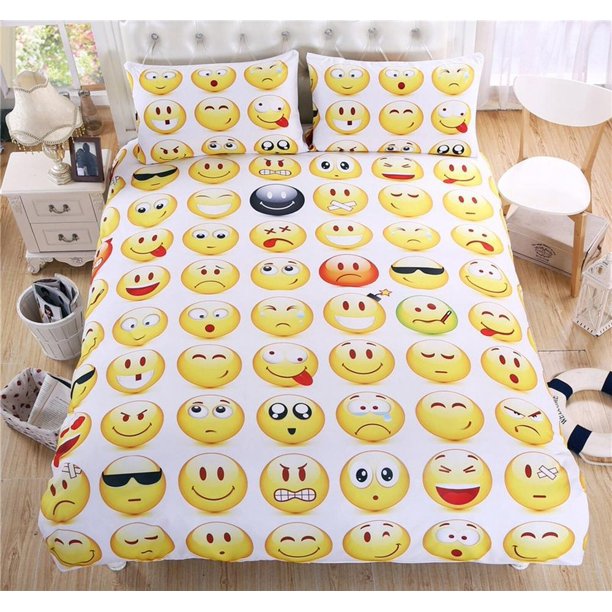 Expression Holiday Gift Quilt Duvet Cover Set Children Double Doona Cover3-Piece Bedding Set