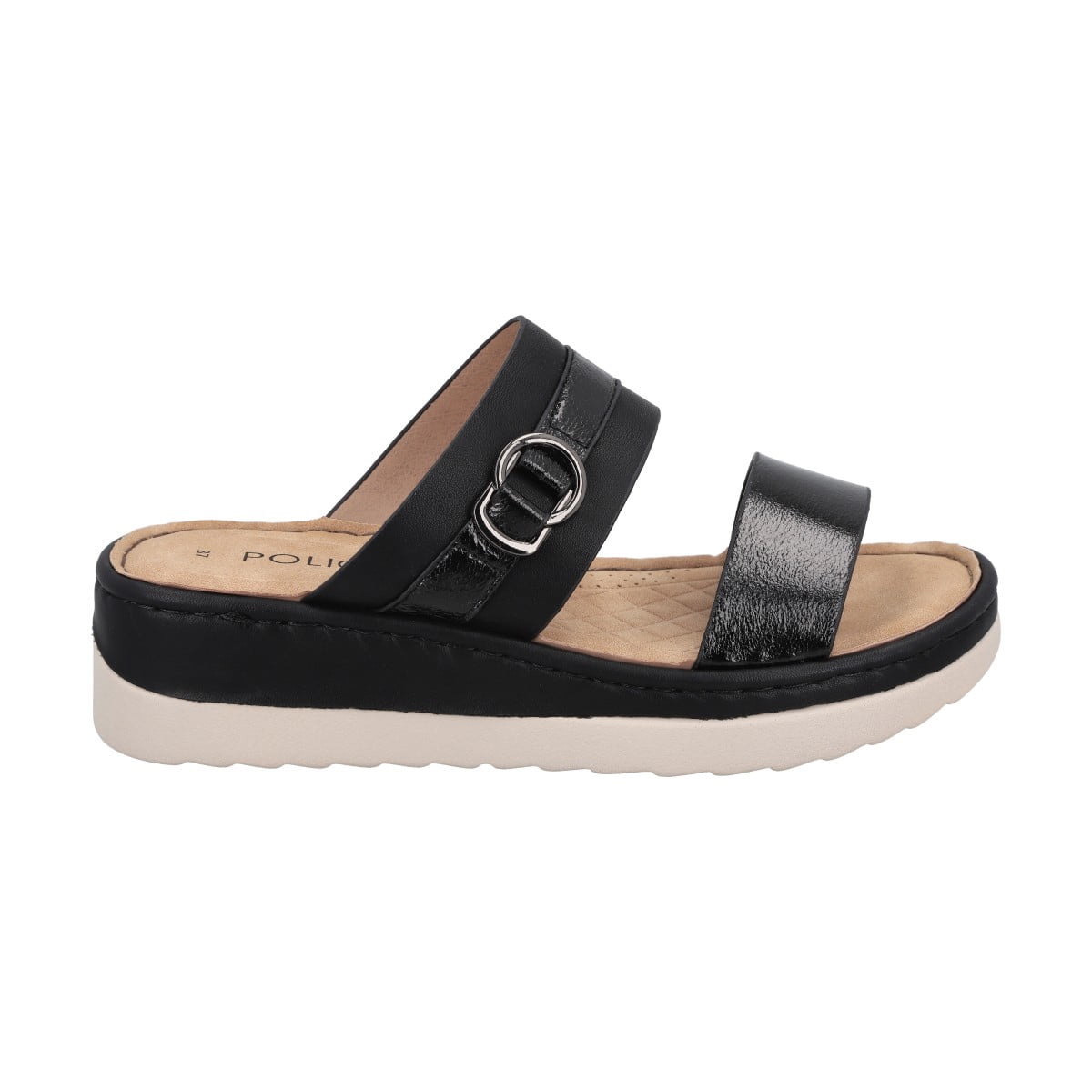 Sandalia Mujer Negro Plataforma Antonela Police